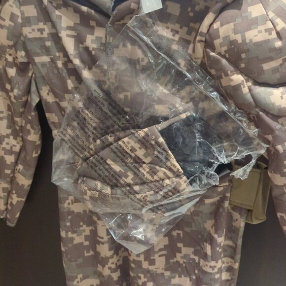 Disguise Combat Warrior Kids Costume - Gray Camouflage NWT Size 2 - Picture 4 of 5